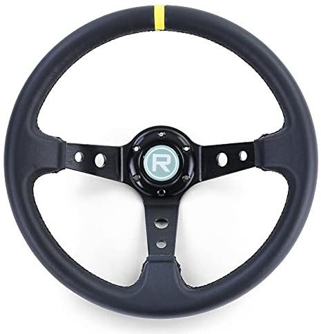 Sportlenkrad geschüsselt TYP 1 Echt Leder Schwarz 350mm für Momo Sparco