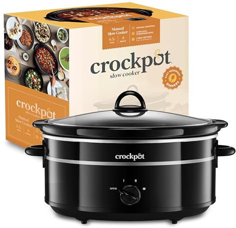 Crock-Pot Slow Cooker | Removable Easy-Clean Ceramic Bowl | 6.5 L (8+ People) | Black [SCV655B]