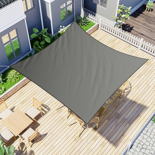 jarolift Sonnensegel Quadrat, Wasserabweisend, Sonnenschutz Sichtschutz für Terrasse Garten Balkon, Polyestergewebe, 300 x 300 cm, Anthrazit