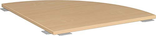 Gera Möbel S-617108-BU Verkettungsplatte Viertelkreis 90 Grad Lissabon, 80 x 80 x 68-82 cm, buche