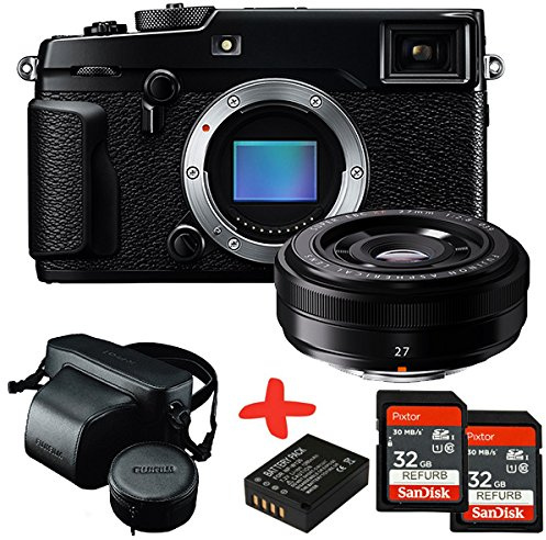 Allcam Bundle Fuji XPro2 Mirrorless Camera +XF27 27mm F2.8 Pancake Lens +Leather Case + 2xSandisk 32GB Ultra + Spare Battery