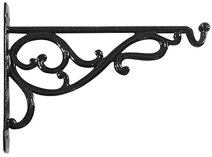 Garden Pride Cast Aliuminium Hanging Basket Bracket – Victorian Style - Made of plastic coated cast aluminium (14 Bracket)