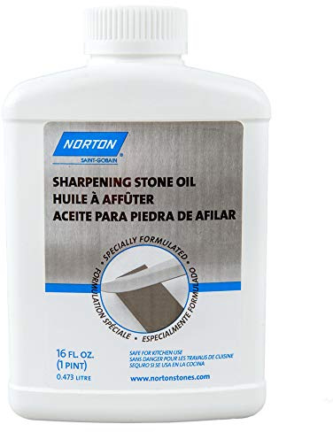Norton Abrasives - St. Gobain XB5 Sharpening Stone Oil, Specially Formulated Natural Highly-Refined Light Mineral Lubrication Oil, Pharmacopoeia Grade Safe For Kitchen Use, 1 Pint/16 Ounce