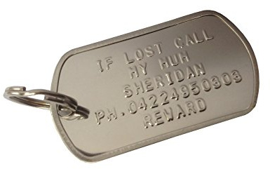 ANDREW Médaille Chien os acier inoxydable - Dog Tag - 1 unité - Silver - Rectangulaire - 5.00 cm X 2.5 cm X 1 mm