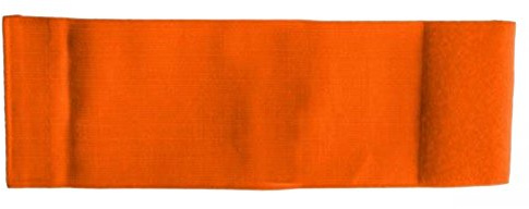 Kleiner Fratz größenverstellbare Armbinde/Mediaband bedruckt mit IHREM INDIVIDUELLEM TEXT (SENIOR 25-36 cm) (Farbe neonorange)