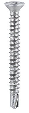 Timco 122SS CSK Edelstahl Selbst Bohrer PVC-Schraube Rippe, 3,9 x 19 – (Box von 1000)