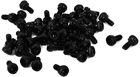 sourcing map 50 Stück Innensechskantschraube M1,6 x 3 mm Zylinderschrauben, mit Sechskant-KOPF KAPPE SCHRAUBE Maschinenschrauben Sockel, Schwarz