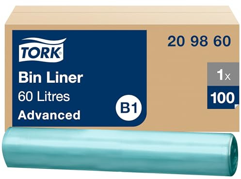 Tork 60L Soppåse transparent B1, 10 x 100 soppåsar, 209860