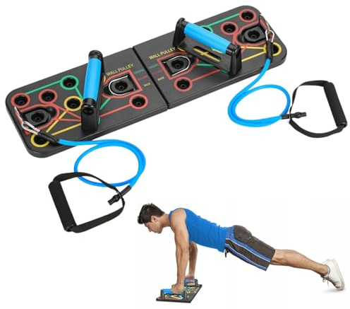 Gymtek Faltbare Liegestütze Brett - Push Up Board mit Liegestützgriffe für Ganzkörper-Training & Effektive Liegestützen - Multifunktional Liegestützbrett - Fitnessgeräte für Zuhause