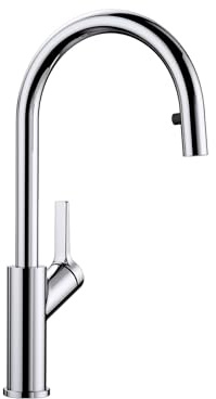 BLANCO CARENA-S | Küchenarmatur in chrom | Mit herausziehbarem Schlauch | [11,1x23,7x40,4 cm] | Gesicherte Wasserqualität & wassersparend | Rückflussverhinderer | Keramik Kartusche | Hochdruck