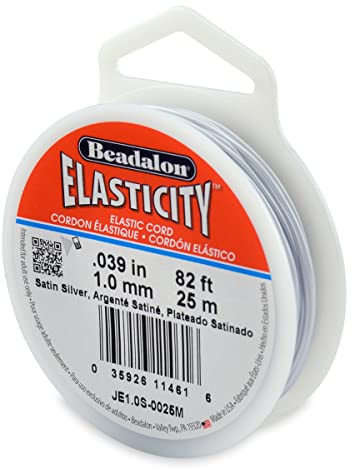 Beadalon stretch pärlsladd, satin silver
