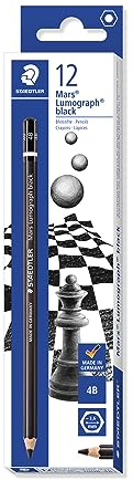 Staedtler Mars Lumograph- Matita 4B, Set Matite da Disegno e Scrittura Ideale per Cancelleria Scuola Università Ufficio e Cartoleria, Matite Grafite per Materiale Scolastico, Cose per la Scuola, 12 Pz