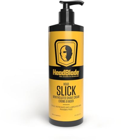 HeadBlade HeadSlick Shave Cream 8 oz for Smooth Headshaving for Bald Men, Helps with Irritation, Redness, & Razor Burn