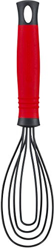 Le Creuset Revolution Flat Ergonomic Silicone Whisk, Black, 10.5 x 2.5