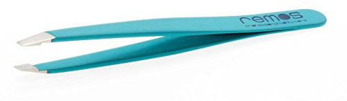 Remos Mini pinzette per sopracciglia in acciaio inox punta obliqua 6.5 cm