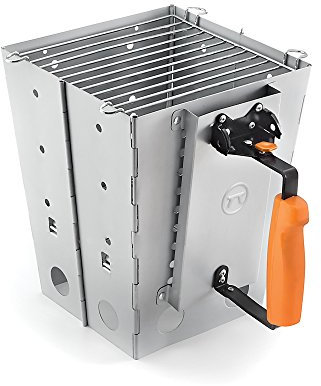 Outset Collapsible Camping Grill and Chimney Starter, Iron