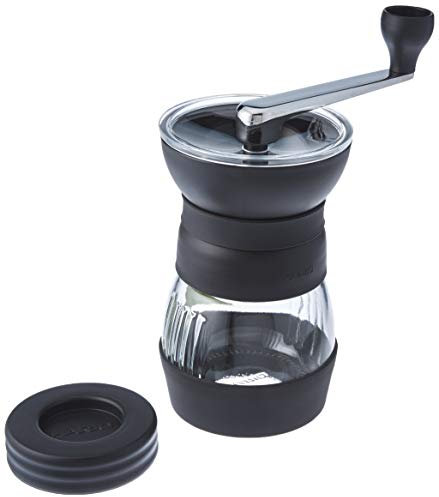 Hario MMCS-2B Skerton PRO Coffee Mill | Large Adjustable Hand Coffee Grinder With Ceramic Burrs, Transparent & Black, 100g