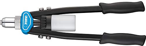 Fervi 0453 Rivettatrice a Doppia Leva, 3.2-6.4 mm, Ciano/Nero
