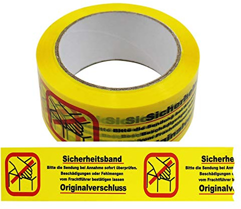 6 Rollen Klebeband Sicherheitsband - Bitte die Sendung bei Annahme Paketband Packband Warnband Hinweisklebeband