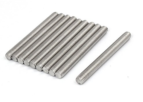 sourcing map 10 Stück Gewindestangen M8x80mm Edelstahl 304 Gewindestift Metrischem Vollgewinde Bar Gewindestäbe für Befestigung CNC-Werkzeugmaschinen 3D-Drucker Industrie Geräte