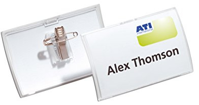Durable Namensschild Click Fold, mit Kombiklemme, 54 x 90 mm, Packung à 5 Stück, 869319