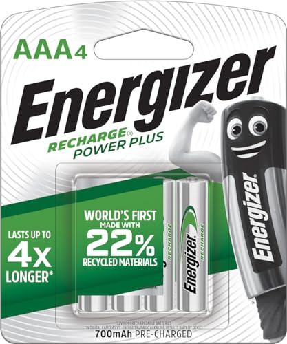 Energizer Batterie ricaricabili Power Plus AAA, confezione da 4