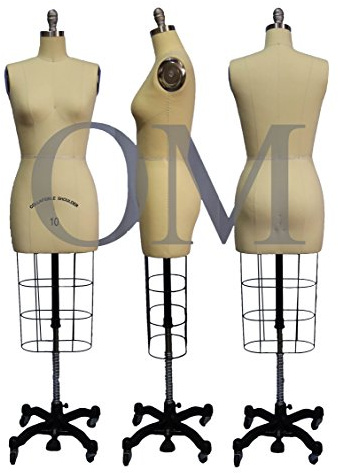 Female Professional Dress Form Mannequin with Collapsible Shoulders Size 10 (Collapsible Series)