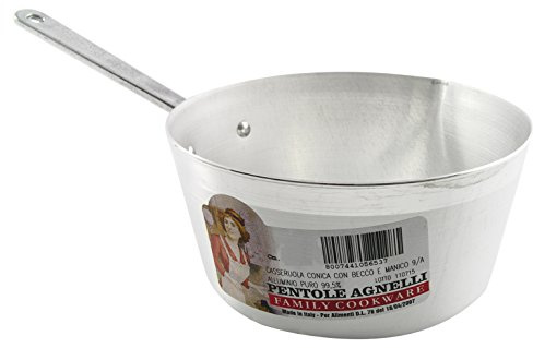 Pentole Agnelli Topf, konische Form, mit Schnabel, BLTF-Aluminium, Griff aus Edelstahl, silberfarben 22 cm Silber/schwarz