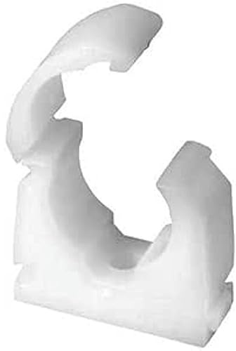Merriway BH04501 22 mm Einzelner Rohrclip an Scharnier, Weiß, 100 Stück