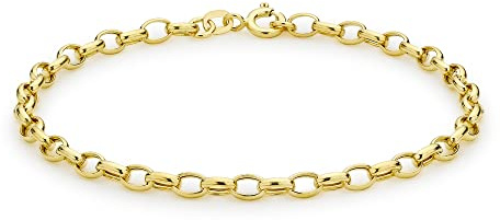 Carissima Gold Damen-Armband, 9 Karat Gelbgold, hohl, oval, Belcher-Armband