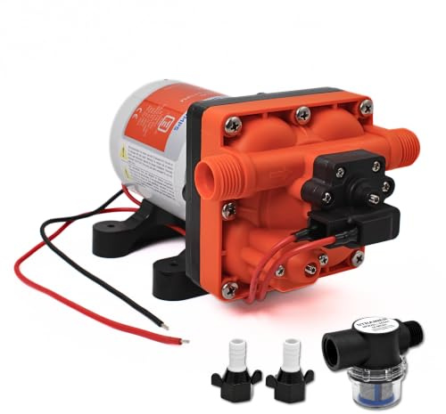 Seaflo Membranpumpe der Serie 42 mit Bypass für reduziertes Radfahren 12V/24V 11.3 LPM 55 PSI (12 Volt)