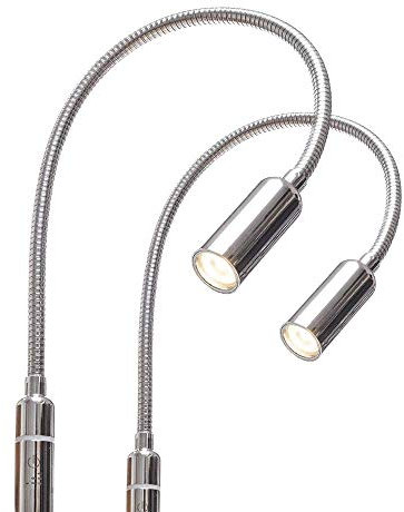 kalb Material für Möbel 3W LED Bettleuchte dimmbar Leseleuchte Nachttischlampe Bettlampe Leselampe, Auswahl:2er Set chrom