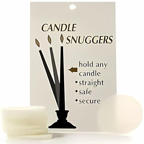 Biedermann & Sons Foam Taper Candle Snuggers (White), 8 Piece Set, 1.5” Flexible Reusable Inserts to Secure Tapers in Candle Holders
