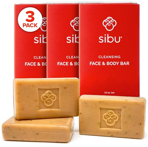 sibu Sea Buckthorn Soap, Cleansing Face & Body Bar with Citrus Scent (3-Pack) – Moisturizes Skin, Reduces Redness and Blemishes, and Calms Sensitive Skin