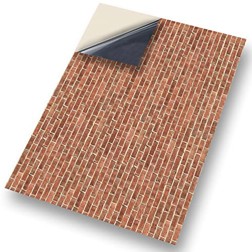 Stick & Go Repositionable Self Adhesive Dolls House Wallpaper 1:12 Scale (1 Sheet) - Brick Wall - No. 58