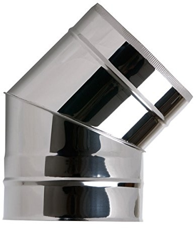 Shieldmaster 6 (150mm) 45 Degree Elbow Twin Wall Insulated Flue Pipe Inc Loc...