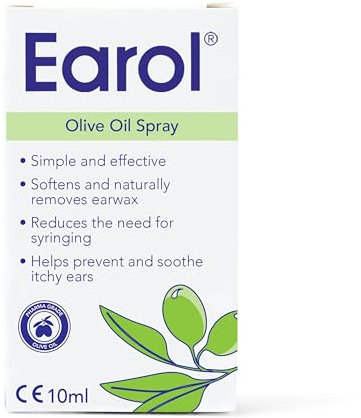 Earol Olive Oil Ear Wax Removal Spray, Clinically Proven, Reduces Need for Syringing, Metered Dose, 1 Pack of 10ml Oil Spray Bottle