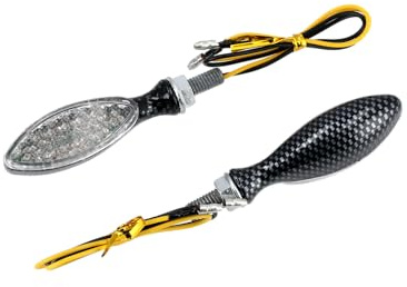 Set: 2 Mini-Blinker 12V LED in Carbon-Optik mit Klarglas - Simson S50, S51,