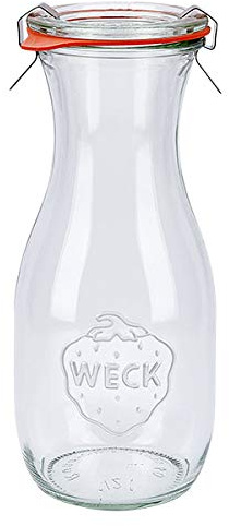 6x WECK-Saftflasche 530ml mit Gummiring und 2 Klammern