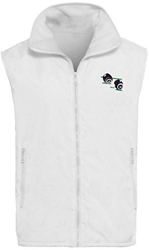 MyShoeStore Unisex Bowling Clothing Waterproof Jacket and Trousers Set with Fleece Lined Body Warmer, Detachable Hood, Bowling Logo Details, White, L