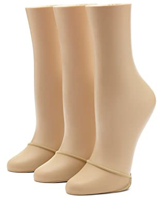 HUE Women’s Sheer Toe Cover Liner, 3 Pair Pack, Pale Beige, One Size