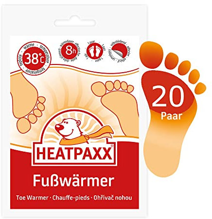 HeatPaxx Fußwärmer 20 Paar – extradünne, Selbstklebende Einweg-Zehenwärmer – extra warme Wärmepads für Schuhe – bis zu 8 Stunden warme Füße – luftaktiviert & natürliche Inhaltsstoffe