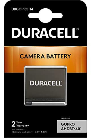 Duracell DRGOPROH4 Batteria per GoPro Hero4 AHDBT-401, Nero
