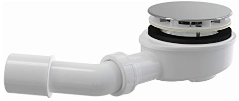 Dusche Ablaufgarnitur DN 90 Ablaufbogen Geruchsverschluss Siphon Sifon Duschtassse Garnitur Abdeckplatte ABS Chrom Duschtassedicke bis 22 MM