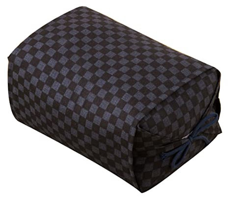 EMOOR Buchweizenschalen-Kissen. (kariert-schwarz), hergestellt in Japan