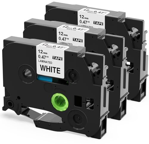 Upwinning TZe-231 12mm Kompatibel mit Brother P-touch Bänder 12mm Weiß TZ Tape 12 mm 0.47 TZe231 AZe231 P touch Schriftband für Brother Beschriftungsgerät Ptouch H100LB H105 1010 H107 1000 1005 1280
