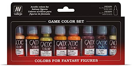 Vallejo (Spiel Farbe Hauttöne geeignet Farbe Set – farbig sortiert (8 Stück)