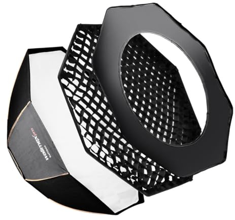 Walimex Pro Octagon Softbox PLUS Orange Line 90 cm Durchmesser für Aurora/Bowens