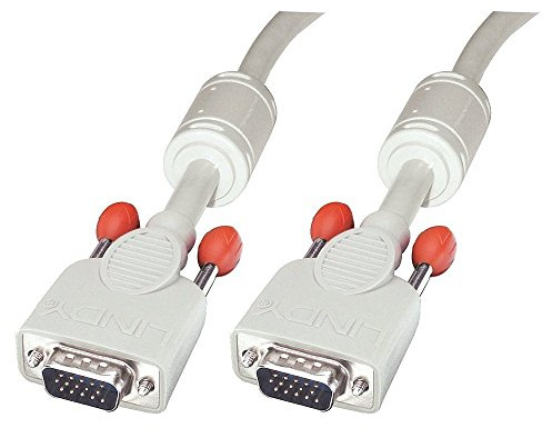 Lindy 37346 Cavo Monitor S-VGA DDC2, 15 HDM/15 HDM, Premium, 10 mt, Grigio Chiaro