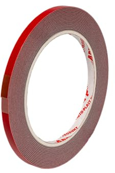 APP Acryl Tape Doppelseitiges Klebeband Extra Stark | Doppelseitiges Wasserdichtes Montageband | Rot | 5m Länge, 6mm Breite